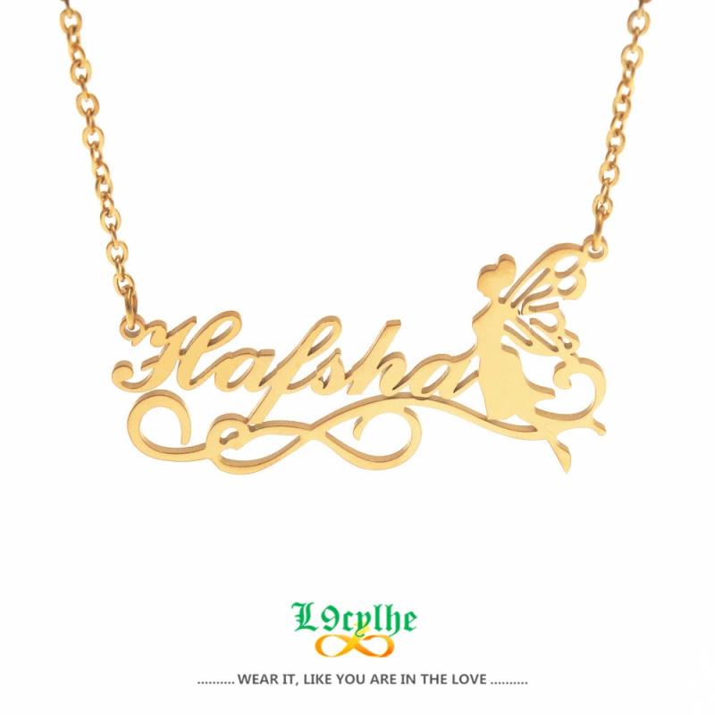 Personalized Fairy Name Necklace Stainless Steel Girl Choker