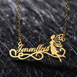 Personalized Fairy Name Necklace Stainless Steel Girl Choker