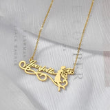 Personalized Fairy Name Necklace Stainless Steel Girl Choker