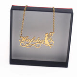 Personalized Fairy Name Necklace Stainless Steel Girl Choker