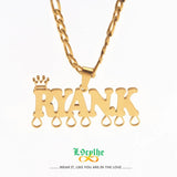Punk Crown Necklace Stainless Steel Personalized Nameplate Collier Femme