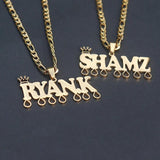 Punk Crown Necklace Stainless Steel Personalized Nameplate Collier Femme