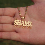 Punk Crown Necklace Stainless Steel Personalized Nameplate Collier Femme
