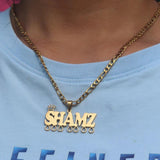 Punk Crown Necklace Stainless Steel Personalized Nameplate Collier Femme