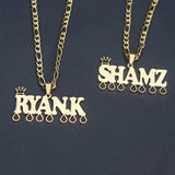 Punk Crown Necklace Stainless Steel Personalized Nameplate Collier Femme