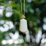 Vintage Silver Hetian Jade Pendant Necklace for Women