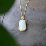 Vintage Silver Hetian Jade Pendant Necklace for Women