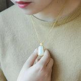 Vintage Silver Hetian Jade Pendant Necklace for Women