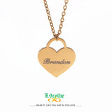 Personalized Heart Charm Necklace Engraved Name Pendant for Girlfriend