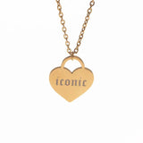 Personalized Heart Charm Necklace Engraved Name Pendant for Girlfriend