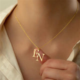 Double Initial Necklace Two Letter Necklace Personalized Jewelry Couple Choker