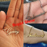 Old English Letter Silver Choker Name Necklace Pendant