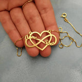 Infinity Name Necklace with Heart Personalized Jewelry