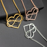 Infinity Name Necklace with Heart Personalized Jewelry