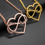 Infinity Name Necklace with Heart Personalized Jewelry