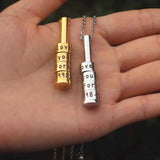 Personalized Engraved Family Name Bar Necklace Men