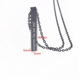 Personalised Name Necklace Vertical Bar Necklace Engraved 3D Bar Necklace