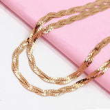 14K Rose Soft Chains Chunky Necklace for Men and Women