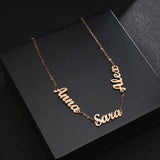 Personalized Multi-Names Heart Necklace Family Nameplate Pendant