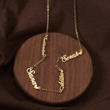 Personalized Multi-Names Heart Necklace Family Nameplate Pendant