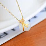 Silver Inlaid Chalcedony Purse Pendant Necklace