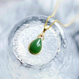 Hetian Chalcedony Pendant Necklace with Silver Inlay