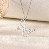 Kpop Two Heart Name Necklace Stainless Steel