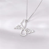 Kpop Two Heart Name Necklace Stainless Steel