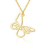 Kpop Two Heart Name Necklace Stainless Steel