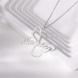 Kpop Two Heart Name Necklace Stainless Steel
