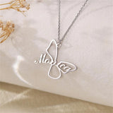 Kpop Two Heart Name Necklace Stainless Steel