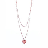 Purple Plated 14K Rose Heart Pendant Necklace Romantic Wedding Jewelry