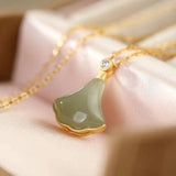 Silver Hetian Chalcedony Pendant Necklace Chinese Retro Craft Charm Jewelry