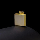 Silver Inlaid Hetian Jade Pendant Necklace Chinese Retro Sand Craft Jewelry