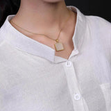 Silver Inlaid Hetian Jade Pendant Necklace Chinese Retro Sand Craft Jewelry