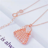 14K Rose Gold Plated Geometric Necklace for Women