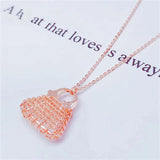 14K Rose Gold Plated Geometric Necklace for Women