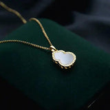 Silver Inlaid Hetian Jade Gourd Pendant Necklace Retro Charm Women's Jewelry