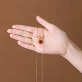 Natural Enamel Agate Pendant Necklace with Silver Inlay