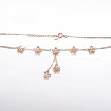 Purple Tassel Flower Chain Tassel Necklace Plated 14K Rose Classic Charm Gift