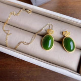 Hetian Chalcedony Pendant Necklace Chinese Retro Craft Charm Jewel