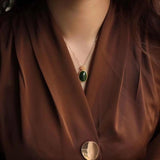 Hetian Chalcedony Pendant Necklace Chinese Retro Craft Charm Jewel