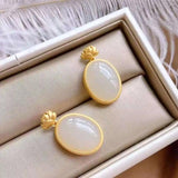 Chinese Hetian Chalcedony Court Charm Pendant Necklace