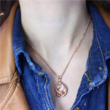 Purple 14K Rose Gold Crystal Screw Necklace Vintage Pendant