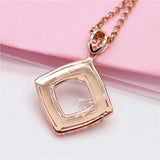 14k Rose Gold Ethnic Square Pendant Necklace