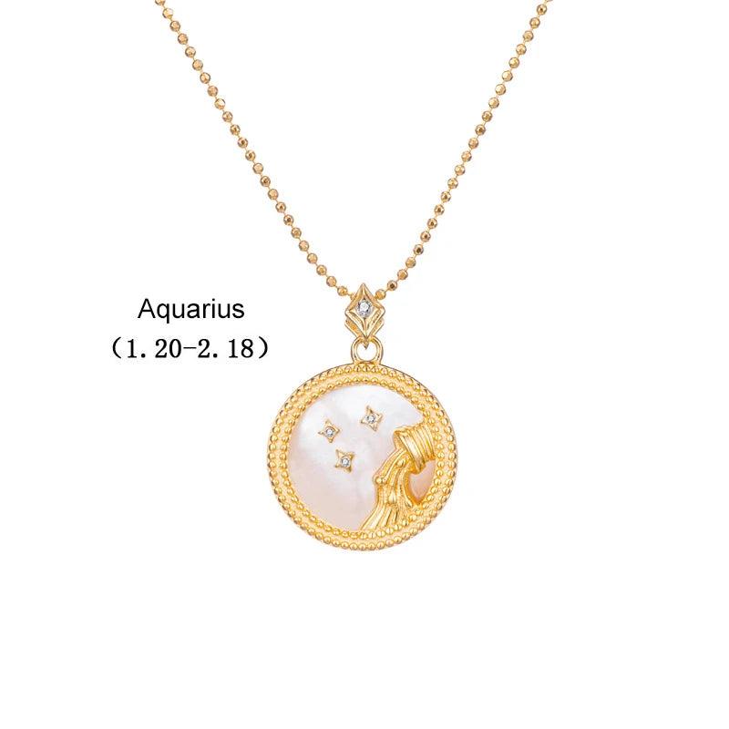 12 Constellation Pendant Necklace for Women Girls Romantic Jewelry
