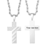 Cross Pendant Men's Necklace Stainless Steel Chain