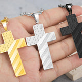 Cross Pendant Men's Necklace Stainless Steel Chain