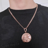14K Rose Round Peng Bird Necklace Party Jewelry