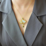 Hetian Jade Fan Shape Pendant Court Ancient Craft Wedding Jewelry